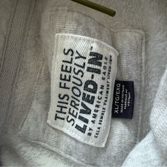 American Eagle Gray Lived-In Hoodie - Picture 2 of 2